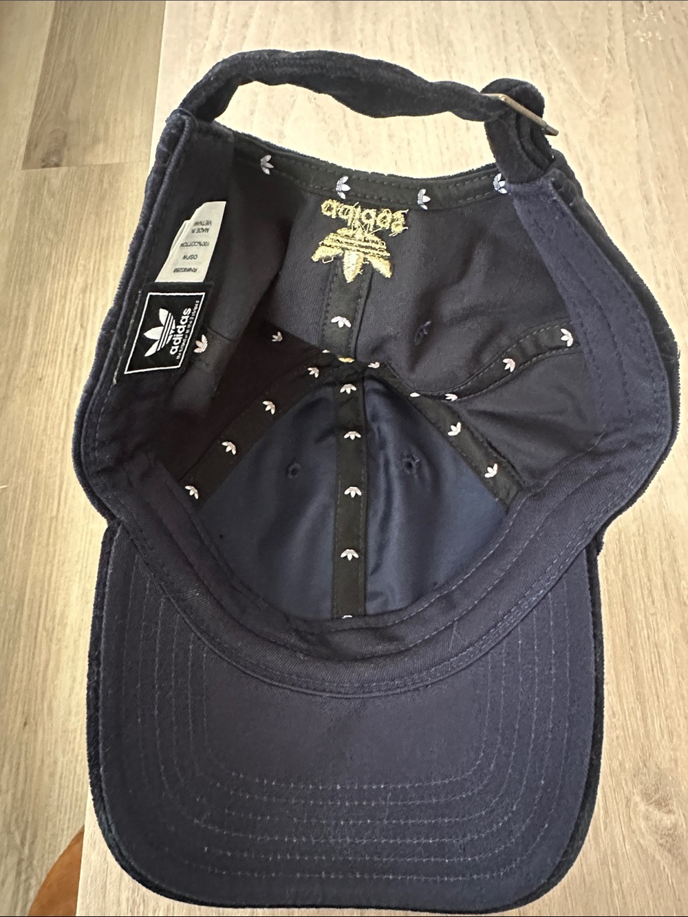 adidas Black Velvet Cap with Gold Trefoil - Picture 5 of 7